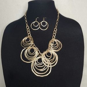 Lucky You Multi Row Cord Necklace & Earring Set